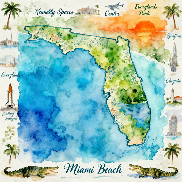 Florida Map Pictures - Generated by AI gallery