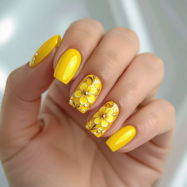Yellow Nail Art gallery