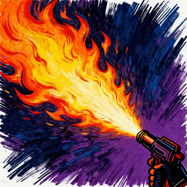 Flamethrower Drawings - Created With AI gallery