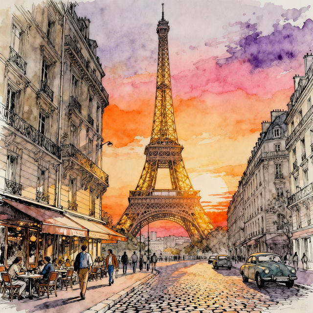 Eiffel Tower Drawings - AI Generated Art gallery