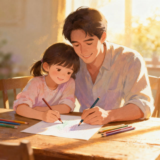 Dad and Daughter Drawings - AI Generated Art gallery