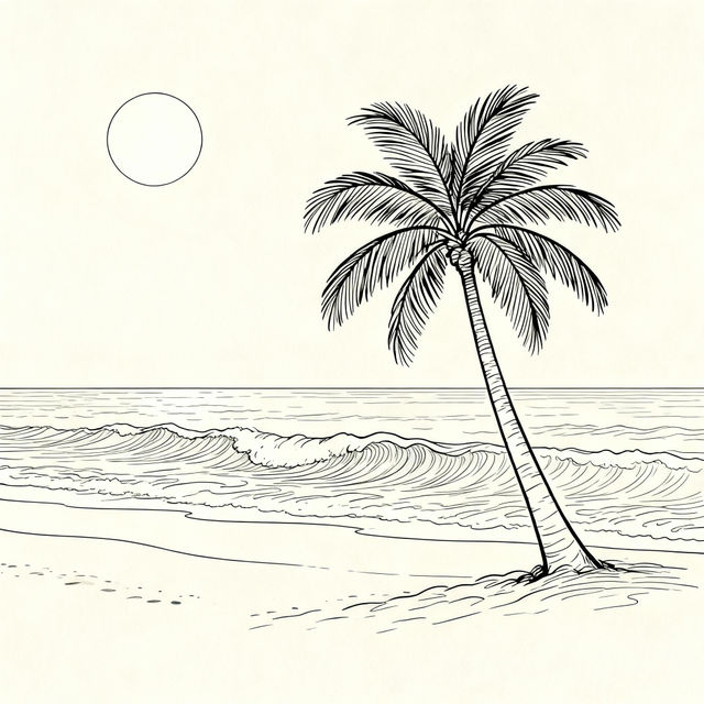 Easy Beach Drawings gallery