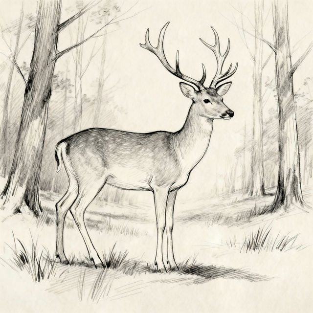 Deer Sketch Easy - Made With AI gallery