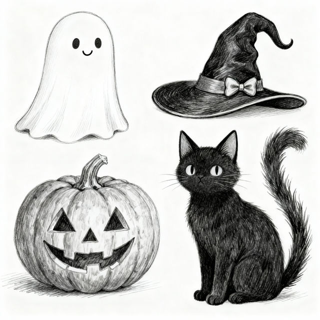 Pencil Easy Halloween Drawings gallery