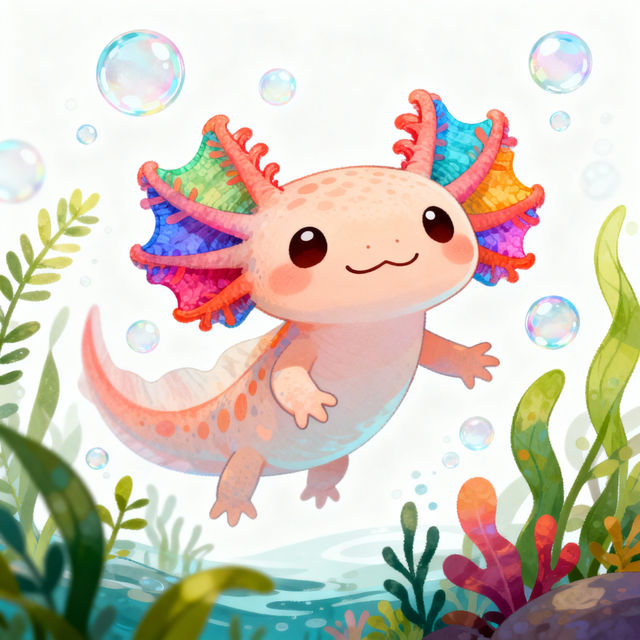 Axolotl Drawings - Made With AI gallery
