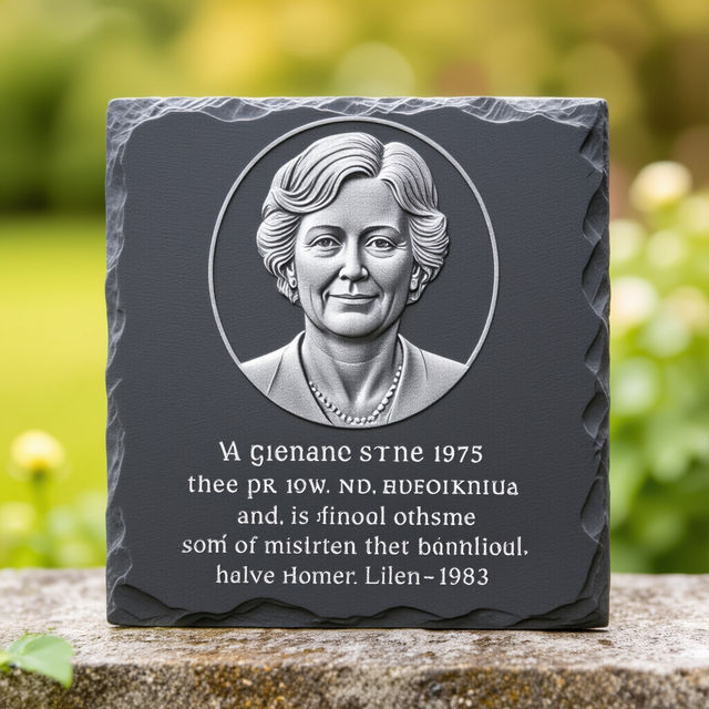 Slate Memorial Plaques With Picture - AI Generated gallery