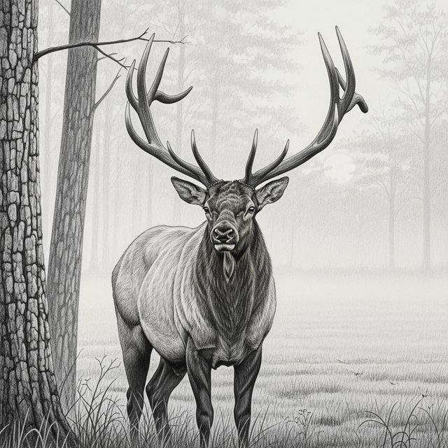 Stunning Elk Drawings Created With AI gallery