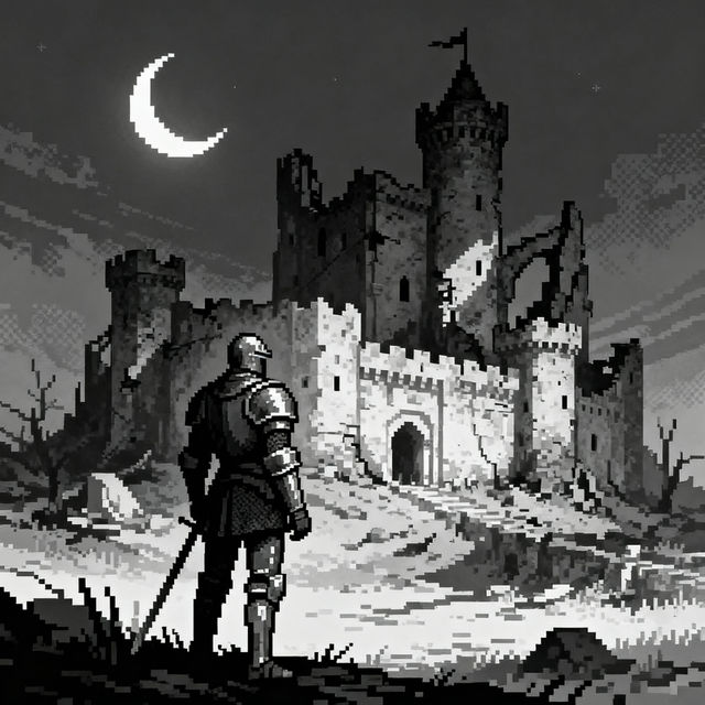 Pixel Art Black And White gallery