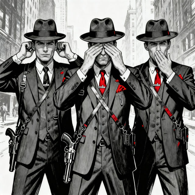 Gangster Hear See Speak No Evil Drawings gallery