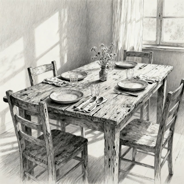 Drawing Of A Table gallery