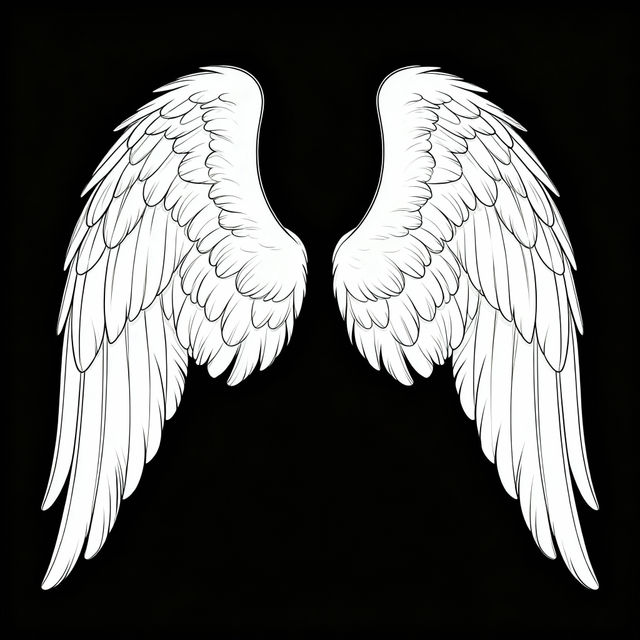 Angel Wings Drawing Easy gallery