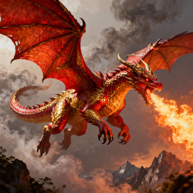 Fire Dragon Drawings - AI Generated gallery