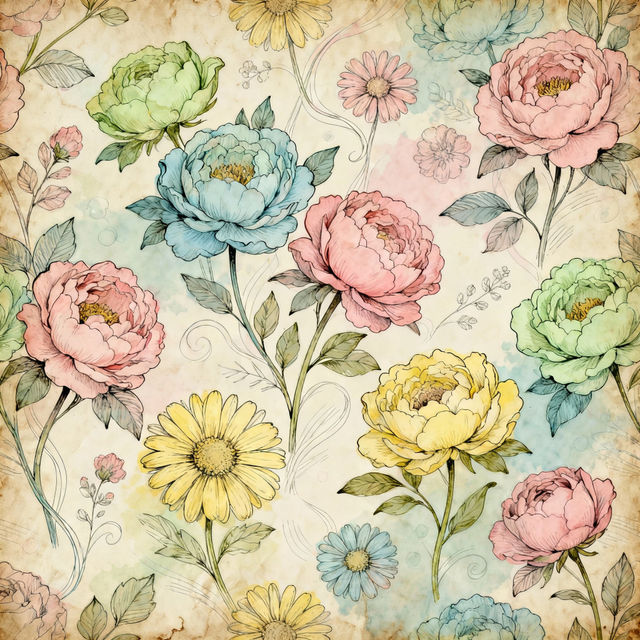 Flower Pattern Drawings - Created with AI gallery
