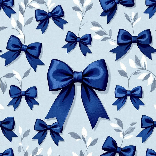 Preppy Blue Bow Wallpaper gallery