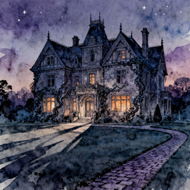 Manor House Drawings - AI Generated gallery