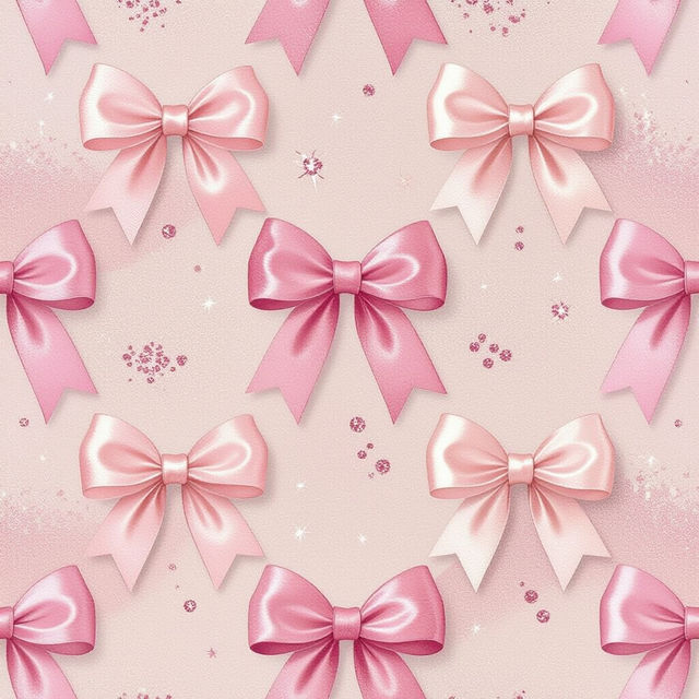Pink Wallpaper With Bows - AI Generated gallery