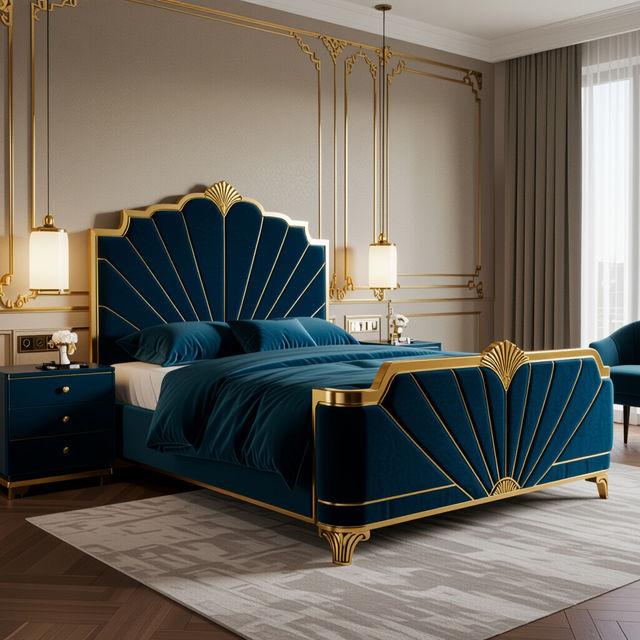 Art Deco Bed Designs - AI Generated gallery