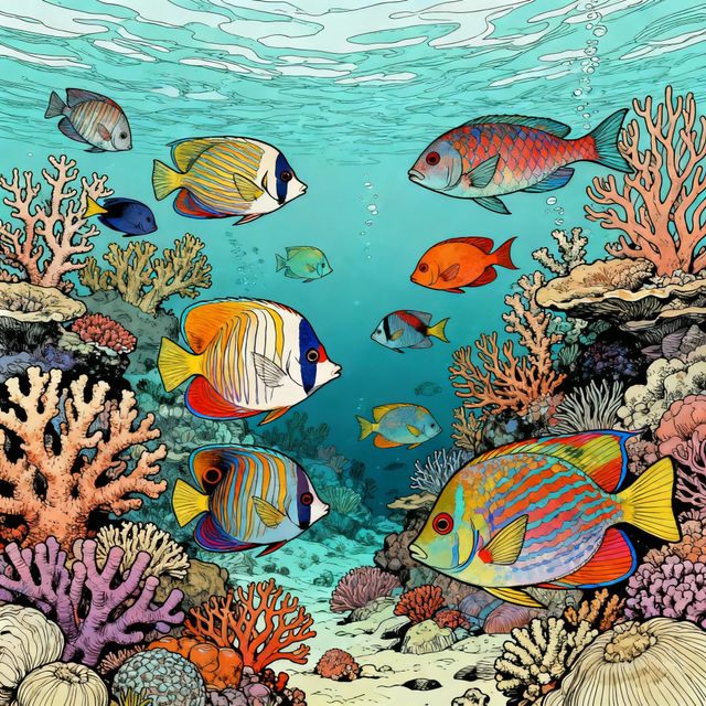 Coral Drawings - AI Generated Art gallery