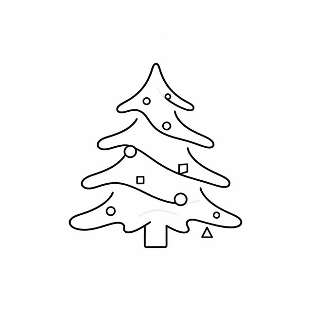 Outline Christmas Tree Drawing gallery