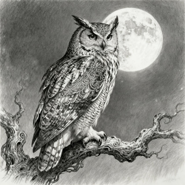 Owl Drawings - Created by AI gallery