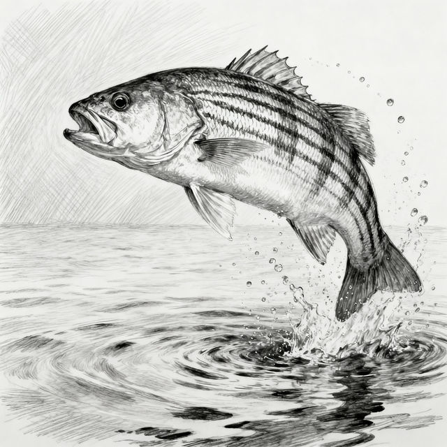 Striped Bass Drawings - AI Generated gallery