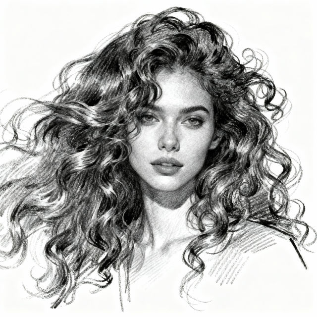 Curly Hair Sketch Gallery gallery