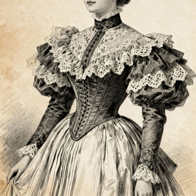 Victorian Dress Drawing gallery