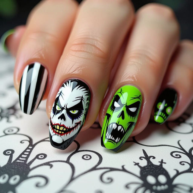 Beetlejuice Nail Art Designs gallery