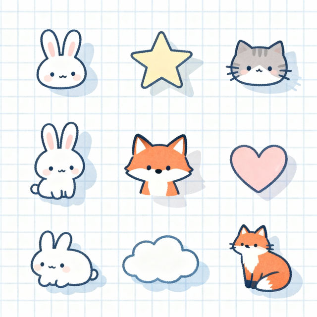Cute Graph Paper Drawings - Made With AI gallery