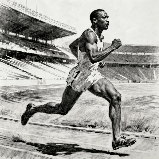 Jesse Owens Drawings - AI Generated Art gallery