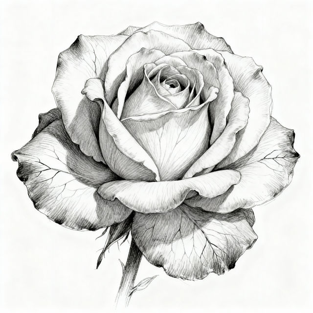 Flower Pencil Drawings - AI Generated Art gallery
