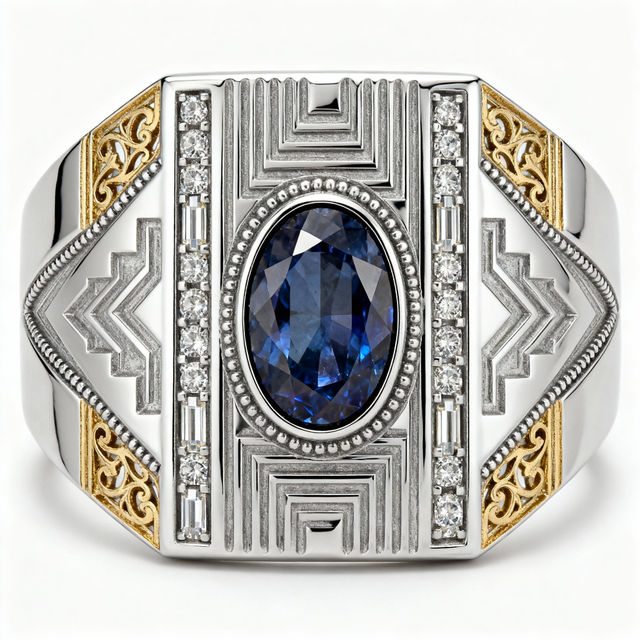 Art Deco Men's Wedding Bands gallery