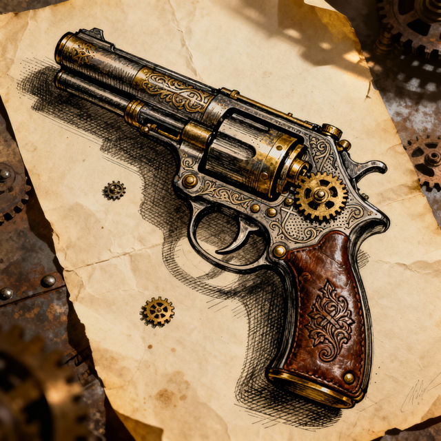 Revolver Drawings - Made With AI gallery