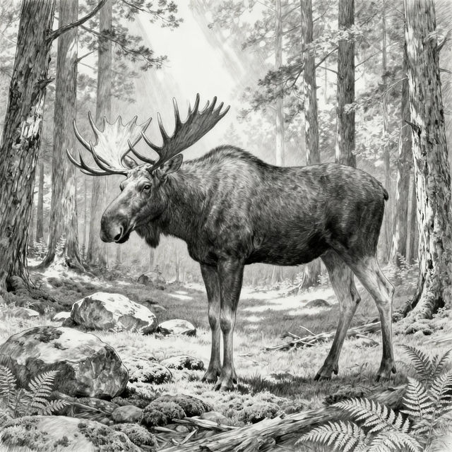 Moose Drawings - AI Generated gallery