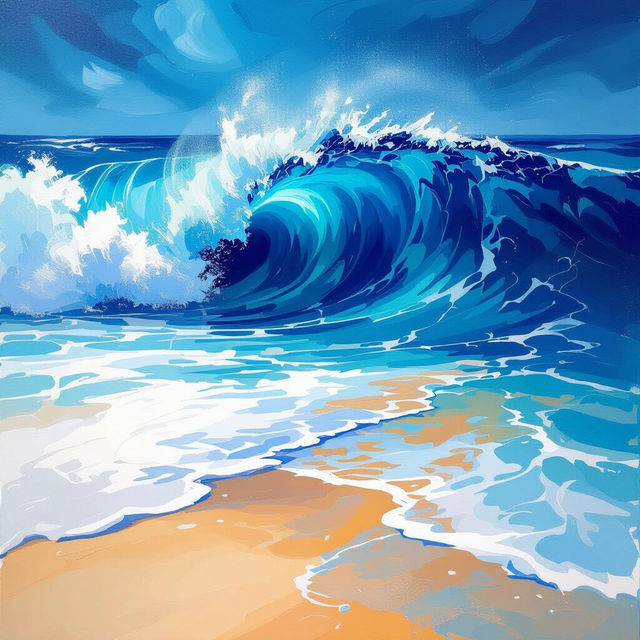 Blue Waves Wallpaper - AI Generated gallery