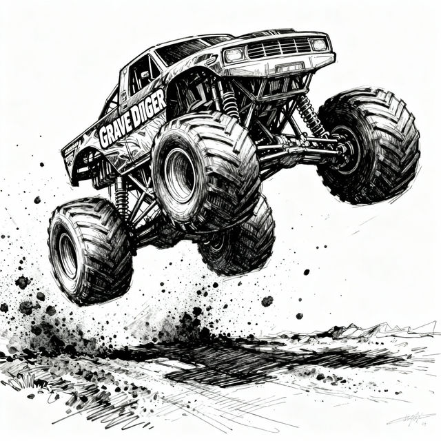 Grave Digger Monster Truck Drawings gallery