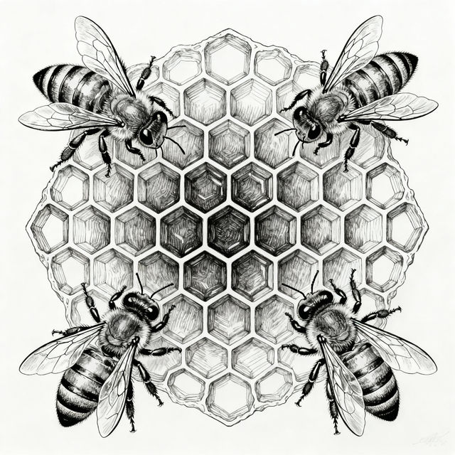 Drawing Honeycomb Art - Made With AI gallery