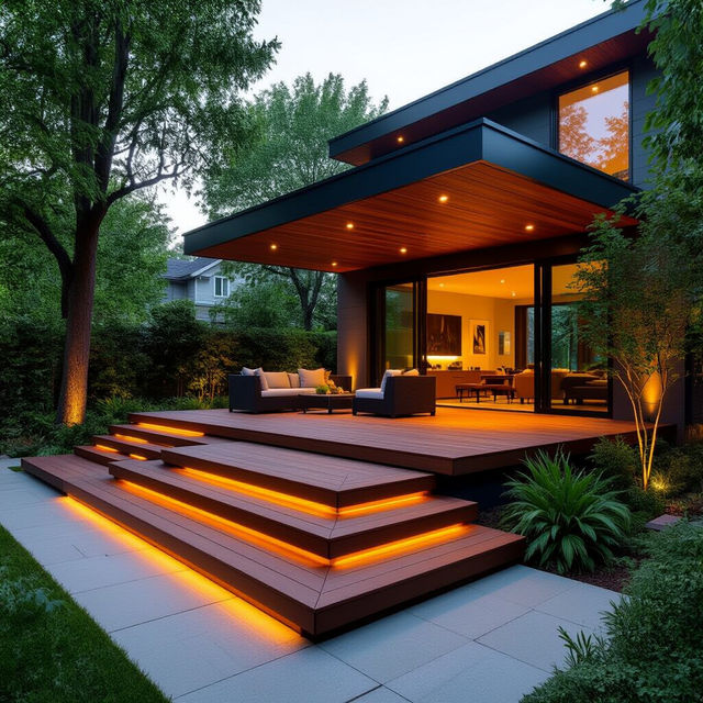 Deck Stairs With Landing Pictures gallery