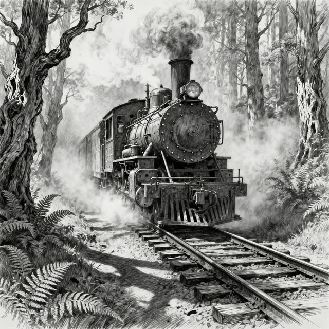 Steam Train Drawings gallery