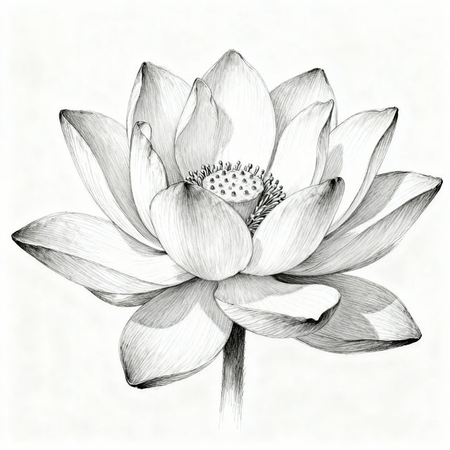 Water Lily Flower Drawings - AI Generated Art gallery
