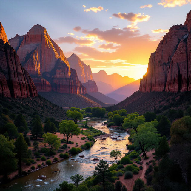 Stunning Zion National Park Photos Generated by AI gallery