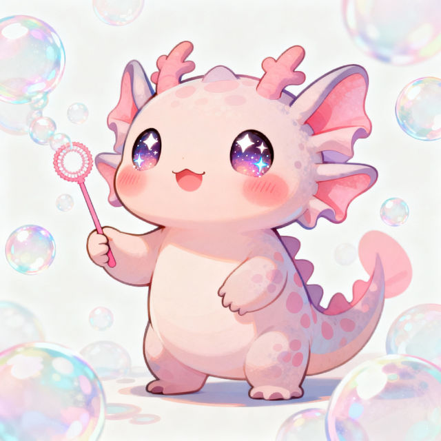 Kawaii Cute Axolotl Drawings gallery