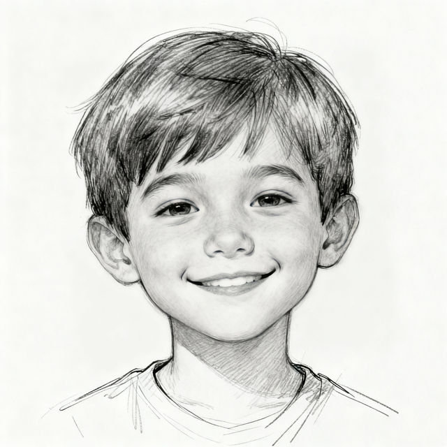 Easy Boy Sketch - AI Generated gallery