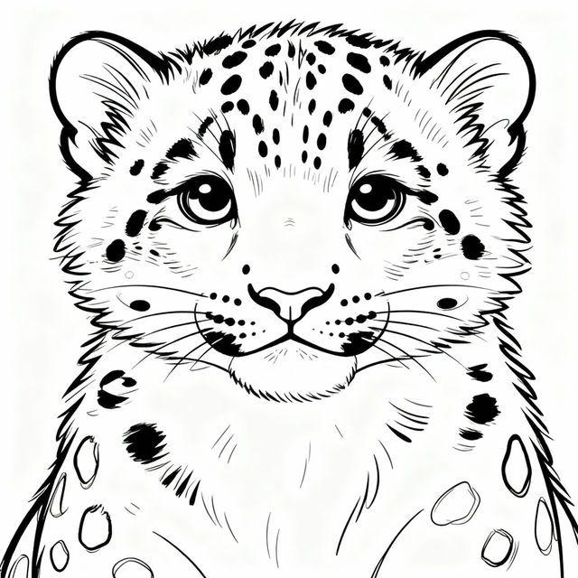 Easy Snow Leopard Drawings gallery