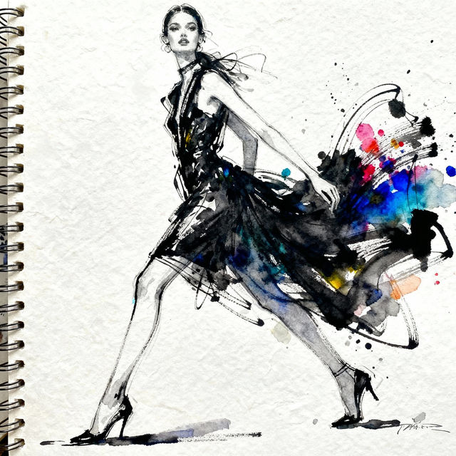 Fashion Model Sketches - AI Generated gallery