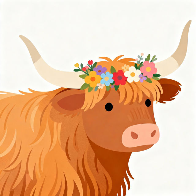 Highland Cow Clip Art - AI Generated gallery