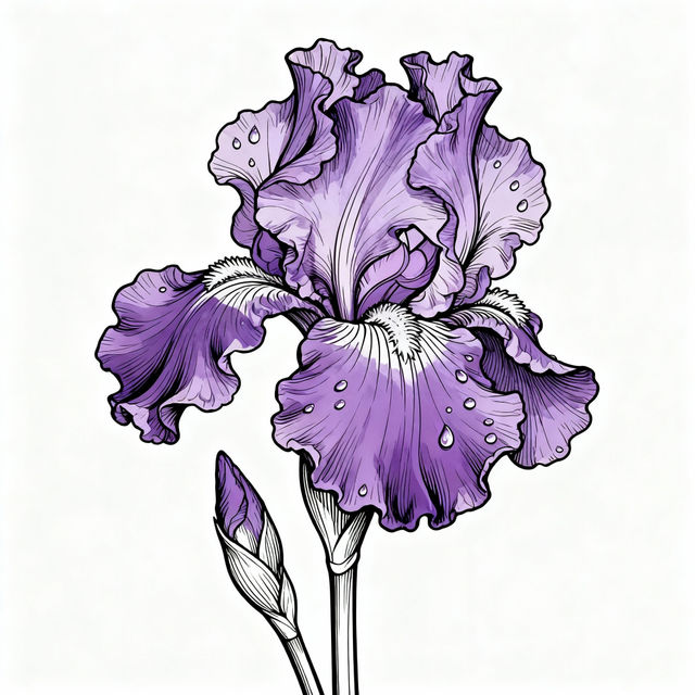 Purple Flower Drawings - AI Generated Art gallery
