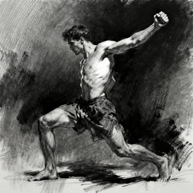 Male Poses Drawing - AI Generated gallery