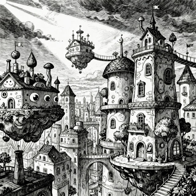 Black and White Sketch Art - Made With AI gallery