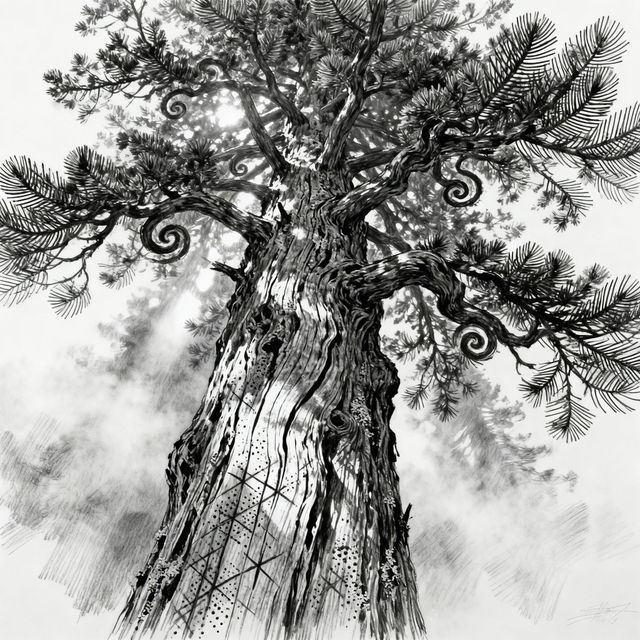 Evergreen Tree Drawings - AI Generated Art gallery